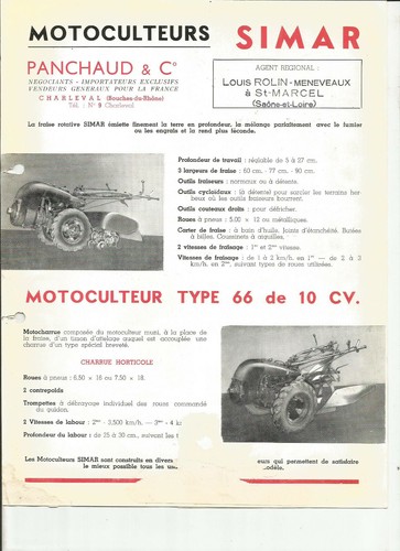 Simar motoculteur type - type, 66