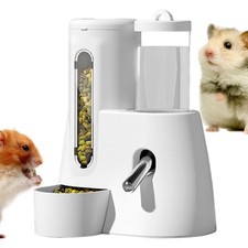 2 In 1 Water Bottle & Auto Feeder Hamster Bunny Cat No Drip Water Bottle Small