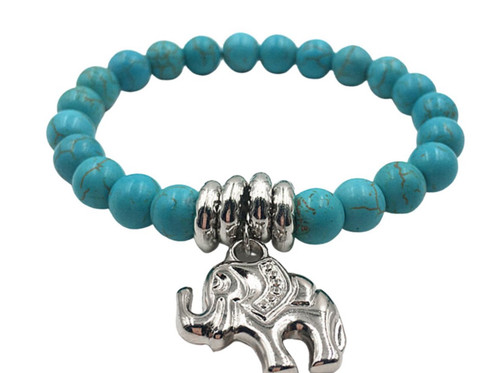 Bracelet éléphant turquoise - Éléphant,