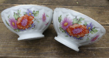 Pair of Antique Porcelain Bowls Flower Decor French BOWL Good Condition 1