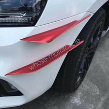 ABS Universal Car Front Bumper Lip Splitter Fins Body Spoiler Canards Red 4x