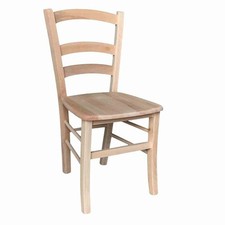 Chaise Modèle Venise Avec Assise En Bois Brut À Vernir Hôtel Restaurant