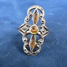 Bague ancienne XIXe argent massif or 18k poinçon tête d’aigle taille 53, 4gr
