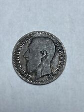 Vintage 1887 Belgium 1 Franc Leopold European Silver Coin Piece 