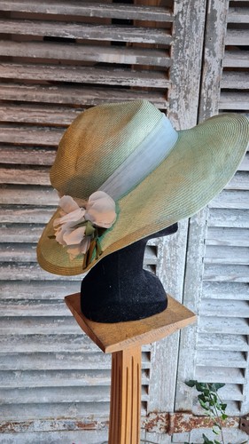 Ancien grand chapeau - chapeau, paille
