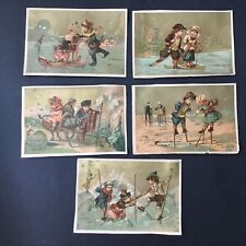 5 Chromos Anciens Dorés Russie Hollande Ski Espagne Landes Alpes 1900 Scraps
