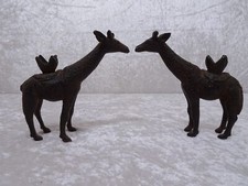 2 X Figurine En Fer Design Girafe Porte-Bougie - Vintage - Style Antique - 13 Cm