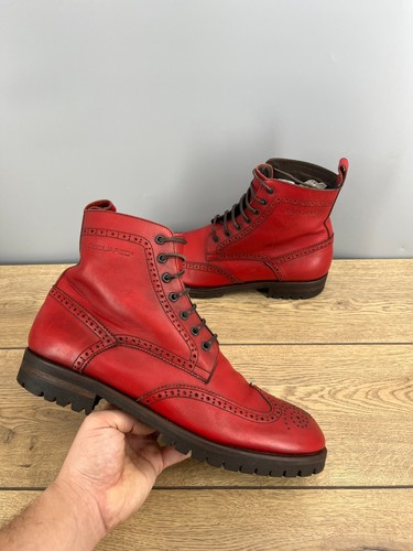 Dsquared2 red leather boots - dsquared2,