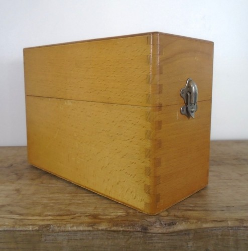 Boite fiche bois ancienne - bois,