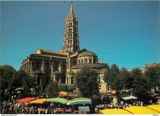 Marchés - Toulouse - La basilique St-Sernin et le Marché aux Puces - CPM - Voir