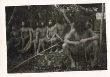 OLD GUIANA PHOTO ~1950 OYAPOCK REGION AMERINDIAN MEN GROUP