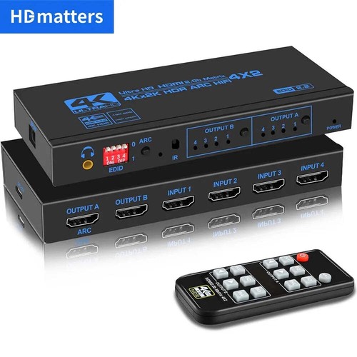 Hdmi matrix 4x2 with audio - 4x2, 4k
