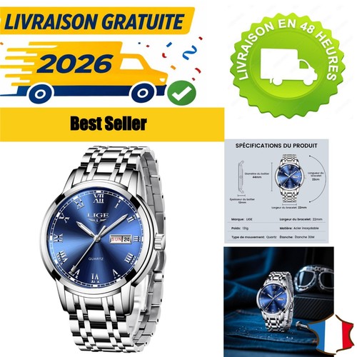 Montre homme lige - montre,