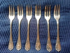 Fourchettes A Dessert X6 Christofle Modèle Louis XV Marly