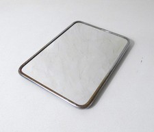 miroir de barbier en métal argenté Vintage