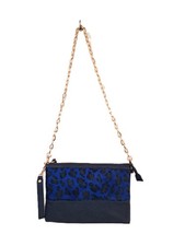 Essentiel Antwerp Sac porté épaule Cuir noir / façon poulain motif léopard