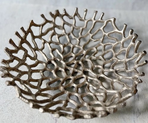 Silver metal coral - silver,