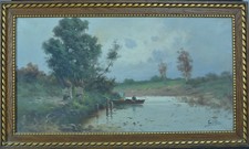 Tableau ancien19ème paysage
