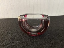 Cendrier demi sphère overlay majenta en cristal de Saint Louis modèle12