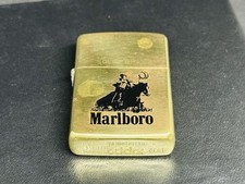 Vintage Rare Zippo Marlboro Cowboy Horse 1989 Solid Brass