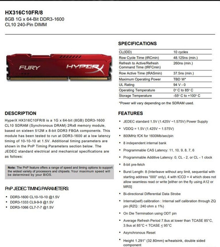 8gb ddr3 1600mhz kingston - ddr3-1600mhz,