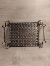 Joli Plateau Ancien En Métal Perforé Dans Le Style De Mathieu Mategot Vintage