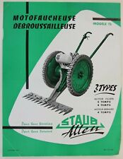 prospectus brochure motor mower STAUB model TS gardening motor culture tractor