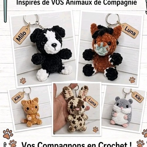Porte clés figurine chien - porte-clés, au