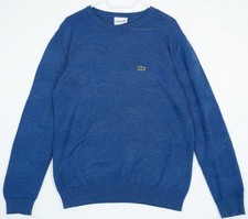 Pull col rond en tricot bleu