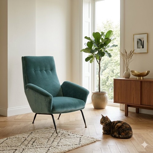 Fauteuil vintage velours - fauteuil,