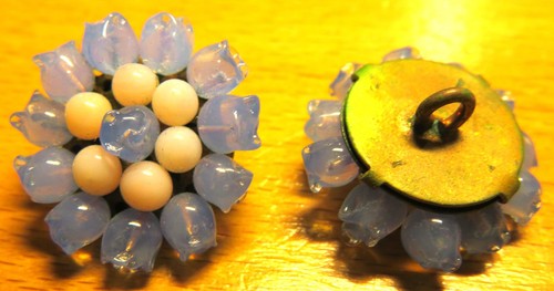 Bouton art deco ancien fleur - bouton,