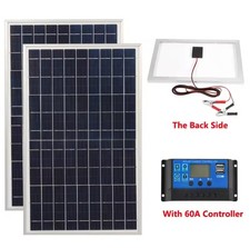 Kit panneau solaire 600 W, chargeur de batterie 60 A 12 V avec contrôleur, pour