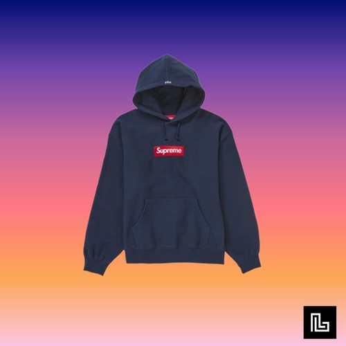 Supreme box logo hoodie navy - box,