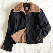 Armani Collezioni Wool Cashmere Calf Fur 2way Zip Blouson Size 40 Made in Italy