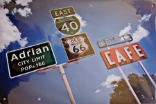 Plaque métal Route 66, neuve