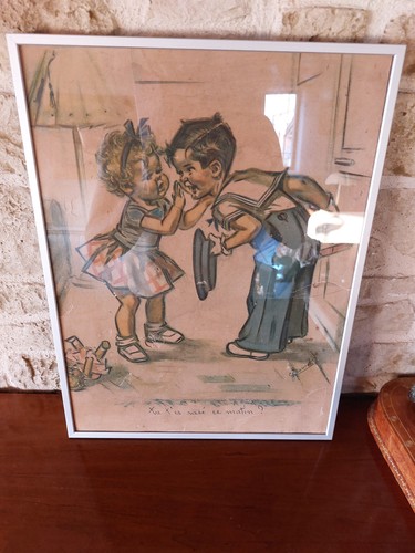 Grand cadre affiche ancienne - affiche,