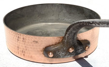 Antique 12.8inch Copper Sautepan Pan E Dehillerin Paris Tin Lined 3mm 14.3lbs