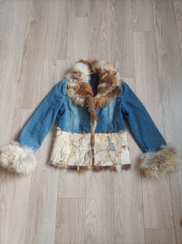 Veste jean fourrure - jean,