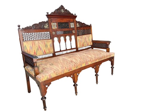 Ancien canapé syrien bois - syrien,