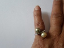 bague en argent massif, duo de