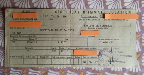 Carte grise collection renault - carte,