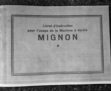 Manuel machine à écrire MIGNON AEG, instructions for typewriter MIGNON
