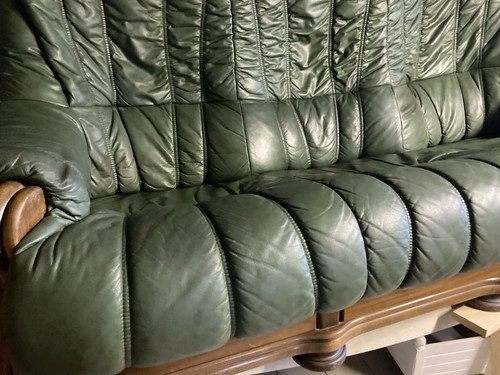 Canapé cuir vert