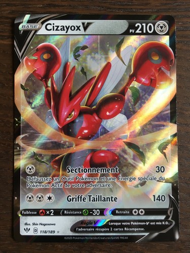 Carte pokémon cizayox - carte, v