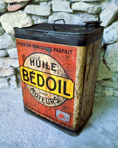 Ancien bidon huile bedoil - ancien, d'huile