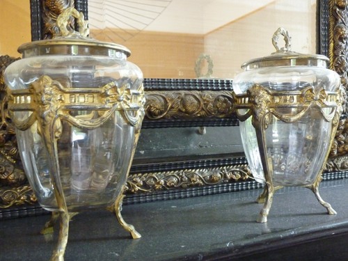 Paire pots anciens verre - paire, de