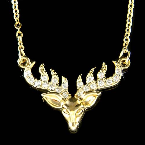 Collier avec antlers - en, or