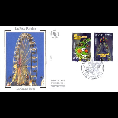 Fdc soie fête foraine la - fdc, foraine,