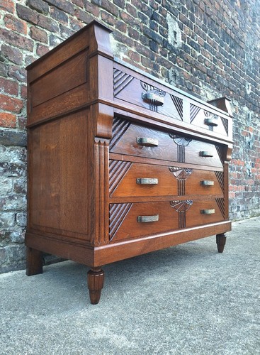 Commode tiroirs bois marron - commode,