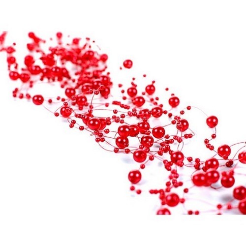 Guirlande perles rouge x - rouge,